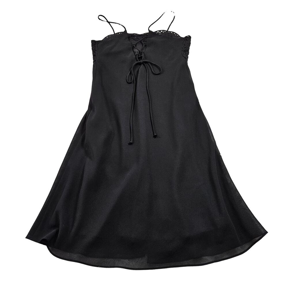 Sheena Y2K Embroidered Lace Up Back Whimsigoth Vampy Babydoll Midi Dress Sz‎ L - Picture 5 of 10